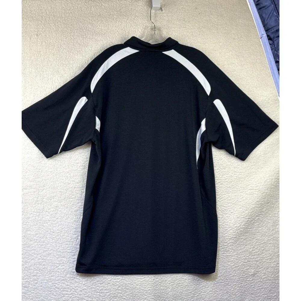 Nike Dri-Fit Golf Polo Shirt Black White Curved Piping Size XL